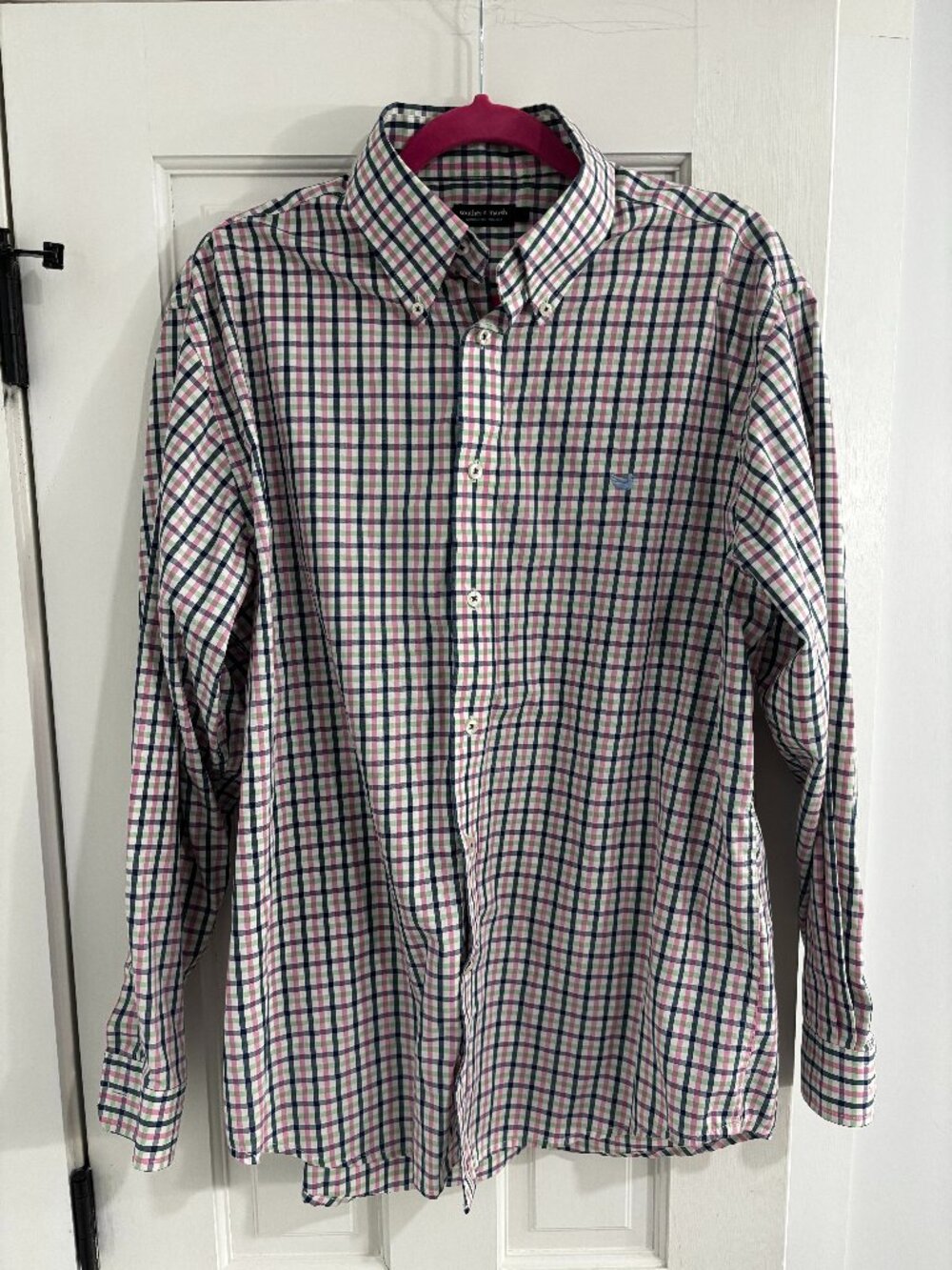 Southern Marsh Button Down Shirt Men’s Large Plaid Wrinkle Free Preppy Casual
